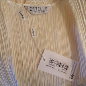 Cream Pleated Women's Blouse